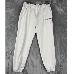 Lacoste Mens White Sweatpants Joggers Logo Detail Elastic Waist Size 42